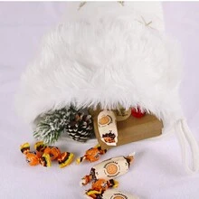 1pc White Large Plush Pearl Snowflake Pattern Christmas Stocking, Creative New Gift Socks - White - View 9