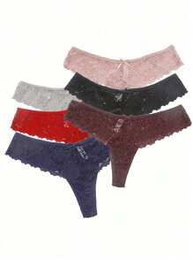 Set Of 3 Women's Lace Thongs Pieces Underpants