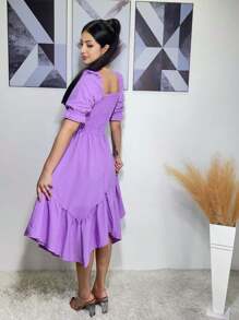 Women Dresses - Lilac Purple - View 2