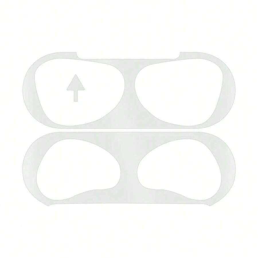 Metal Dust Guard Sticker Case Compatible With Airpods Pro 2 1 Compatible With AirPods 3 4 - Silver - View 1