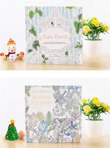 1 Bộ Của 2 Bí mật Sân vườn Nhuộm màu Sách Đối với Trẻ em Đến Giảm bớt căng thẳng , Bao gồm 2 ngẫu nhiên A5 Vẽ Sách - Nhiều màu - Xem 4