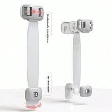 1 chiếc khóa nút kép đa năng bằng chất liệu ABS dùng trong gia đình, thích hợp cho tủ lạnh, ngăn kéo, tủ và tủ chén - màu xanh lá - Xem 9