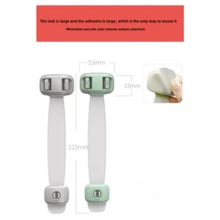 1 chiếc khóa nút kép đa năng bằng chất liệu ABS dùng trong gia đình, thích hợp cho tủ lạnh, ngăn kéo, tủ và tủ chén - màu xanh lá - Xem 10