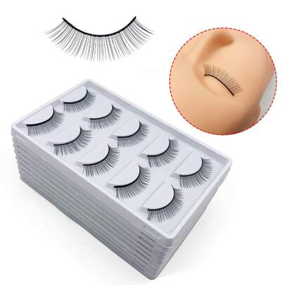 Mollie Lipper 5 pares/caixa de cílios postiços para prática de treinamento de extensão de cílios e prática pessoal. Cílios postiços, cílios, cílios postiços.