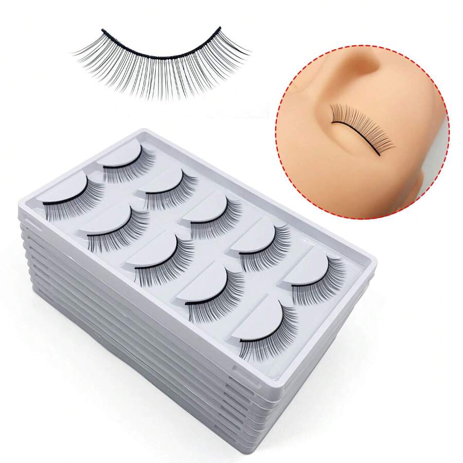 Mollie Lipper 5pairs/Box Practice False Eyelashes Set For Eyelash Extension Training And Personal Practice Strip Lashes, Lashes, Eyelashes, Fake Lashes - Natural Lashes - View 1