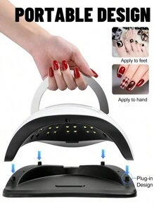 1個 YOKEFELLOW 72顆LED燈新型更強的指甲燈UV LED，配有大觸控式LCD螢幕，智能感應器，4種定時器設置，10/30/60/99秒，適用於女性家庭美甲沙龍。