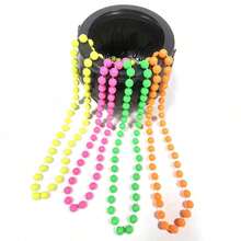 4入組33.07英寸霓虹塑料珠項鍊,80年代迪斯可雞派對服裝配件