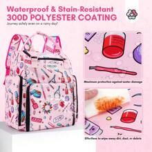 SAVILAND Nail Polish Organizer Bag: Waterproof Nail Polish Organizer Case Holds 80 Bottles & Nail Lamp, Large Nail Organizers And Storage Bag Nail Polish Travel Case Backpack Organizer For Nail Supply - 粉色 - 查看 3