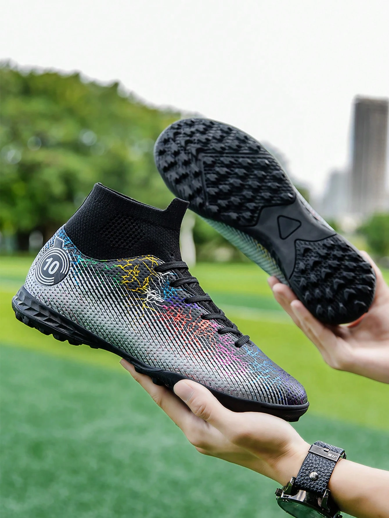 Black football boots studs shop