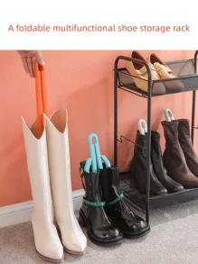 1 Miếng Đa chức năng Giày ống Ủng hộ Với Chống nếp nhăn & Sự biến dạng Sức chống cự , Gấp lại Bên trong Khởi động Máy ép Đối với Của phụ nữ Dài & Ở giữa Cao Ống Giày ống - Xám - Xem 1