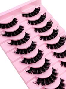 Asiteo 10对自然柔软蓬松的3D水貂毛假睫毛，浓密卷翘，是打造迷人眼妆的理想之选。这款假睫毛套装包含一整条假睫毛，可以拉长并加粗眼尾，是打造魅惑眼妆的完美选择。 - 黑色 - 查看 4