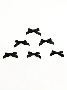 6 件装女士黑色蝴蝶结学生风千禧结鳄鱼皮发夹，适合日常佩戴、度假、约会、派对。四季配饰