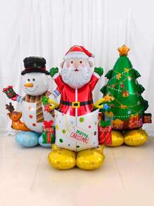 1个大型站立式气球圣诞老人雪人圣诞树气球派对家居装饰圣诞节2024新年最佳礼物圣诞装饰房间装饰冬季 - 黃色 - 查看 5
