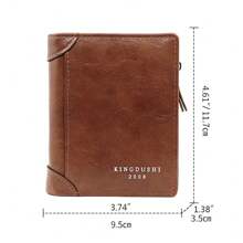 男士短款拉鍊錢包袋,信用卡id卡插袋,時尚復古男式包、財物袋、迷你錢包