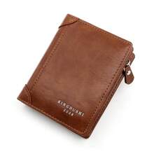 男士短款拉鍊錢包袋,信用卡id卡插袋,時尚復古男式包、財物袋、迷你錢包