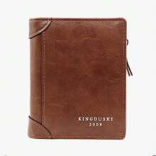 男士短款拉鍊錢包袋,信用卡id卡插袋,時尚復古男式包、財物袋、迷你錢包