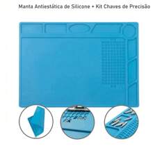 Kit Manta Antiestática Celular + Jogo de Chaves 16 Itens KIT COMPLETO - Azul - Visão 4