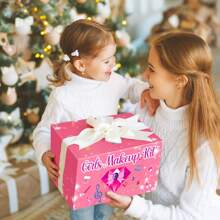 Pink Heart Shape Kids Kit Beauty Makeup Set Cosmetics Girls Toys - Pink - View 5