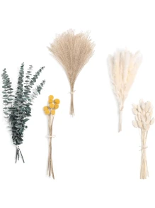 30/56 件天然干燥蒲苇和兔尾草，5 种 DIY 人造新娘花束家居装饰婚礼花艺布置中心装饰，蓬松蒲苇波西米亚家居装饰，情人节，生日毕业礼物，秋季装饰，秋季，假植物