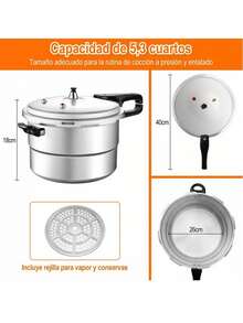 Olla Express Antiadherente, Olla de Presión de 9 Litros. - Plateado - Ver 2