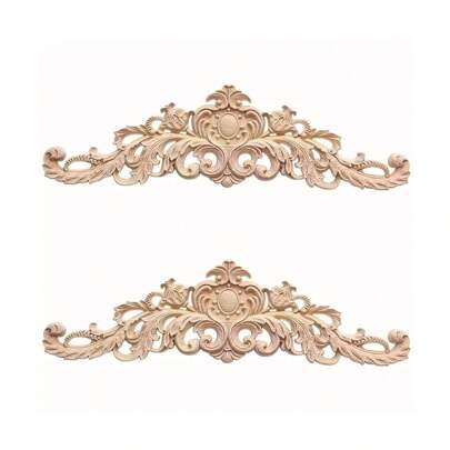 1pc Long Shaped Carved Flower Design Decoration