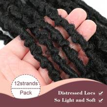 24 inch 6 Packs Butterfly Locs Crochet Hair Pre Looped Distressed Faux Locs Crochet Hair