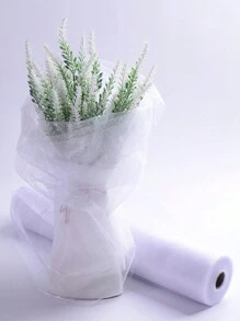 2入組5m白色透明背景布,現代薄紗戶外派對裝飾椅子裝飾新娘婚禮橫幅,適用於婚禮、生日派對