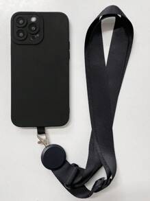 1 pieza Funda de teléfono con cuerda ancha y colgante, compatible con Apple/Samsung/Xiaomi/Oppo/Infinix/Vivo/Realme
