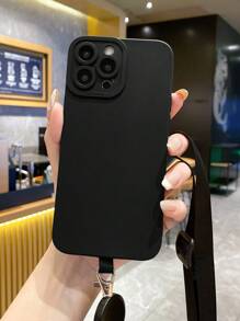 1 pieza Funda de teléfono con cuerda ancha y colgante, compatible con Apple/Samsung/Xiaomi/Oppo/Infinix/Vivo/Realme