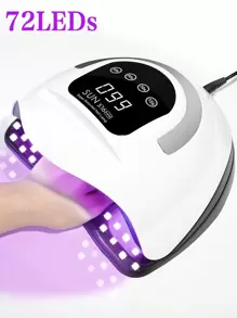 1個 YOKEFELLOW 72顆LED燈新型更強的指甲燈UV LED，配有大觸控式LCD螢幕，智能感應器，4種定時器設置，10/30/60/99秒，適用於女性家庭美甲沙龍。
