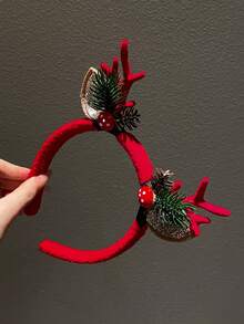 1 件裝女式可愛有趣鹿角聖誕髮帶