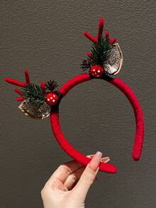 1 件裝女式可愛有趣鹿角聖誕髮帶