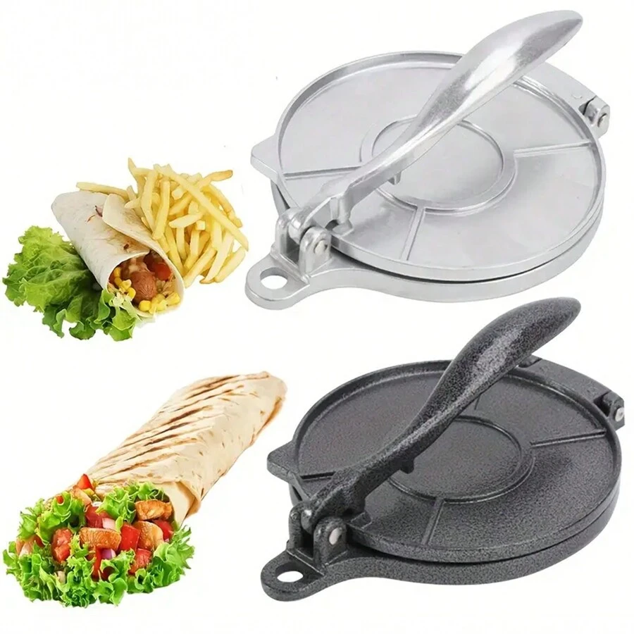 1 Pieza Máquina De Tortilla De Maíz, Fabricante De Tortilla De Mano Multifuncional, Herramienta De Panqueque Hecha En Casa Para La Cocina - Negro - Ver 1