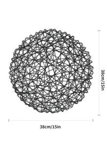 1pc Giấy dệt Hollow Place Mat - màu đen - Xem 5