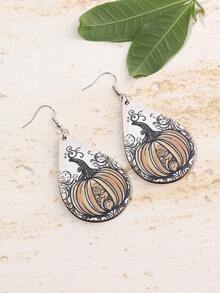 1 đôi Của phụ nữ Sành điệu Giải trí Họa tiết Bí ngô Bằng gỗ Hoa tai , Lễ tạ ơn Qủa tặng Đối với Gia đình Và Bạn - Nhiều màu - Xem 4