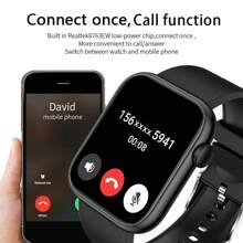 LIGE Unisex Smart Watch With Wireless Calling, Body Temperature Detection, Brightness Adjustment, Breathing Training, Voice Assistant, Raise To Wake And Other Functions - Black - View 7