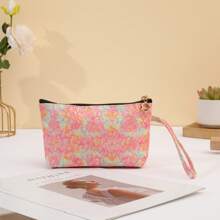 1 件装三种尺寸时尚大容量蕾丝 PU 女士化妆包闪亮闪亮口红收纳包防水洗漱包学生铅笔袋