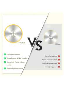 Vòng cổ mặt dây chuyền thánh giá bề mặt nhẵn bằng bạc 925 dành cho nữ, phong cách tối giản, bộ phận làm trang sức tự làm, hiển thị ánh sáng trung thực, hoàn hảo để đeo cho cả nam và nữ, quà tặng trang sức cao cấp - Vàng - Xem 2