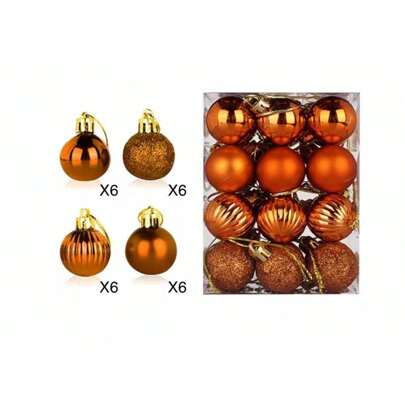 24 Pezzi Palle Di Natale Decorative Da 3 Cm - Palle Per Decorazioni Albero Di Natale Infrangibile, Utilizzate Per Decorazioni Di Festival, Matrimoni E Feste