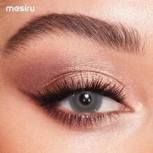 Mesiru Eye Enlarging & Makeup Enhancing Colored Contact Lenses 1 Pair (2 Pieces), Soft High Water Content, Gray Color, Daily Cosmetic, Yearly Replacement - Xám - Xem 3