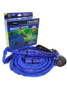 MANGUERA RETRÁCTIL / EXPANDIBLE DE 15 METROS PARA JARDÍN, COCHE - Azul - Ver 1