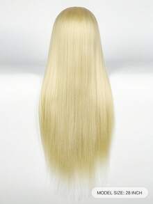 具有大眼睛的假髮模特兒娃娃及教學頭,可用於編織髮型 - 金色 - 查看 5