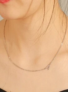 1 件女士不銹鋼首字母項鍊 A-z 大寫字母吊墜生日禮物 - 信件系列 - 查看 2