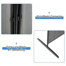 ITopRoad 6FT 4-Fold 160g Polyester Fabric Plastic Foot Carbon Steel Frame Foldable Screen Black - Xám - Xem 4