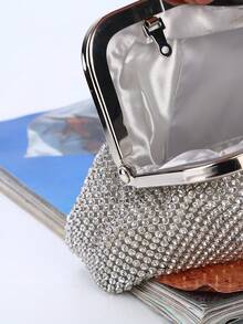 Bolso De Mano De Mujer Con Detalle De Pedrería - Plateado - Ver 2