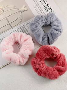 3入組微纖維頭髮毛巾布圍/鬆緊帶,女士專用大號柔軟鬆緊帶|女孩髮圈|頭髮擦毛巾|大號鬆緊帶適用於女士頭髮 - 彩色 - 查看 1