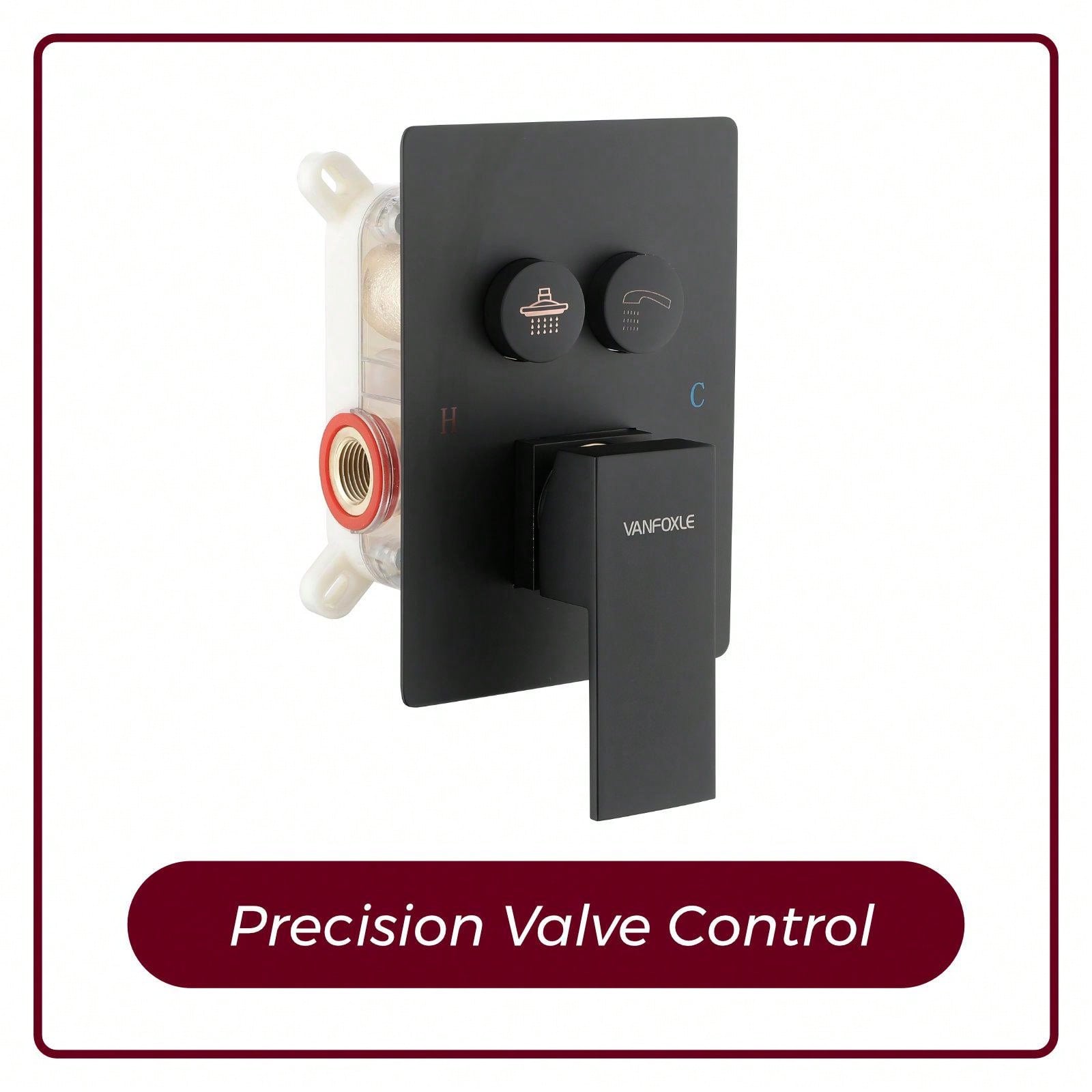 Shower Faucets Sets Complete Matte Black Shower System with 10 inches Rainfall Shower Head, Push