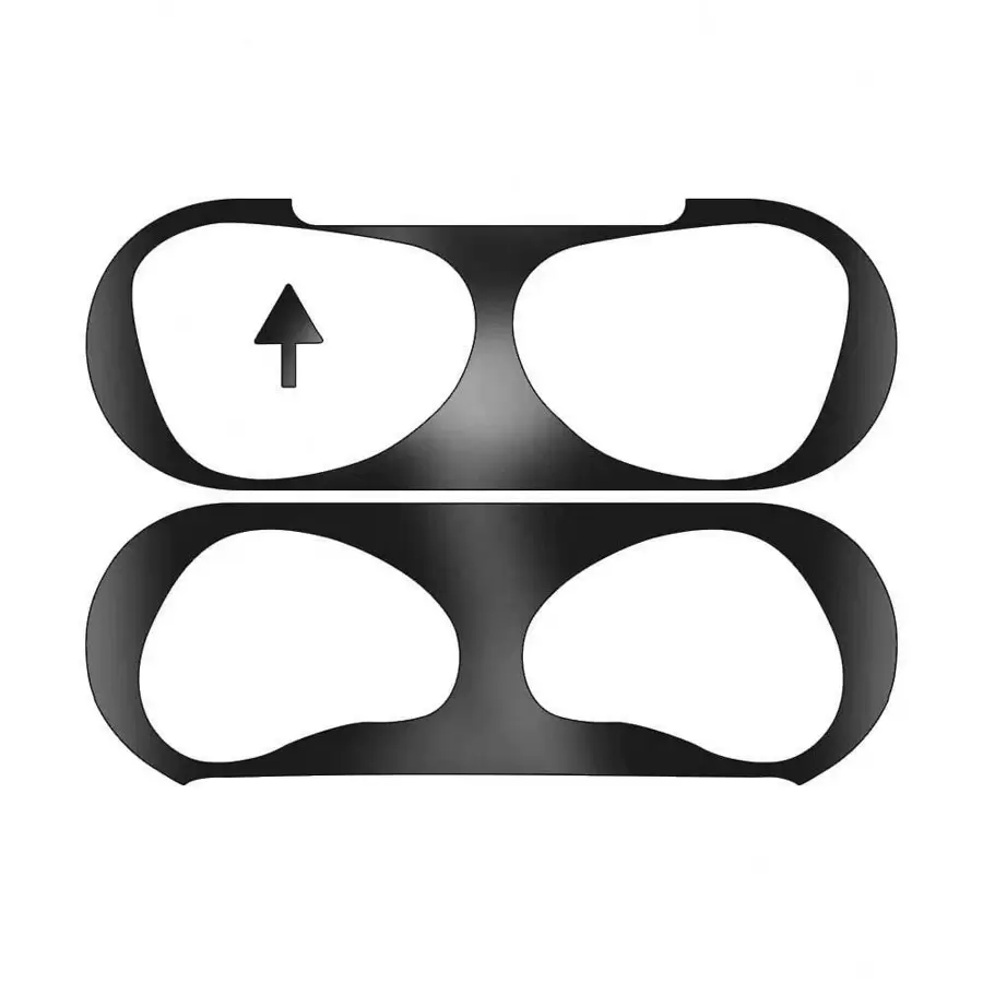 Metal Dust Guard Sticker Case Compatible With Airpods Pro 2 1 Compatible With AirPods 3 4 - Black - View 1