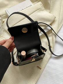 Mini bolsa com padrão de crocodilo bolsa transversal