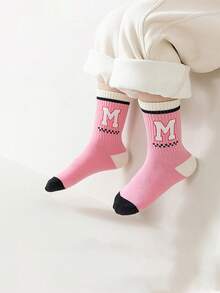 5雙/包兒童襪子,隨機搭配卡通運動風校襪(男女皆宜)